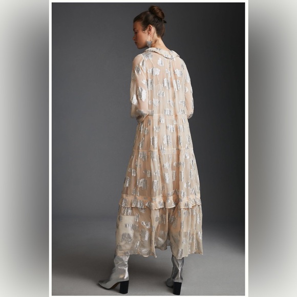 Anthropologie The Maria’s Chiffon Maxi Dress, NWT, Size Petite Medium - Picture 2 of 2